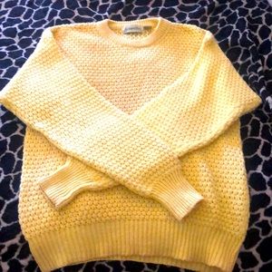 St John’s Bay Yellow Knit Sweater size Medium high neck